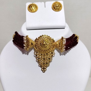 Maroon Beads Choker Design Fancy Wear for Women