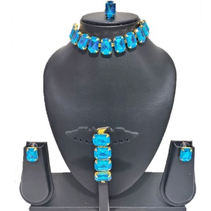 KUS50-B Unique Bracelet Ring Necklace Korean Diamond Set