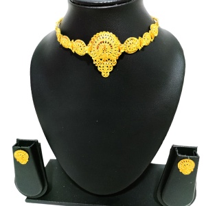 SM37 Traditional Golden Design Choker for the Big Day Wear