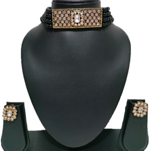 Indian Unique Design Rectangle Choker Set at Low Price