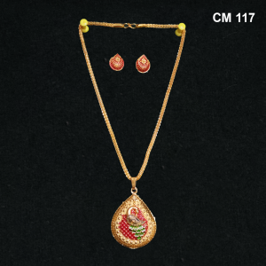 Unique Design Peacock Pendent Chain Set - Necklace Set Traditional Wear